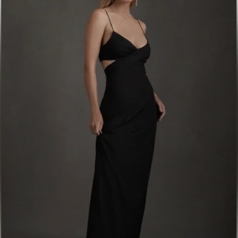 Anthropologie BHLDN Fleur Crepe Dress - Black